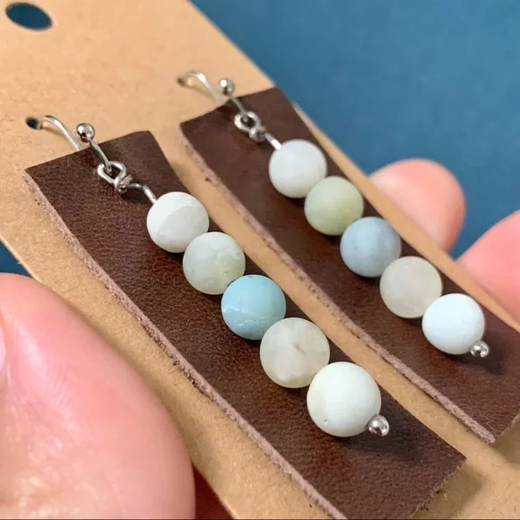 • HOST PICK! [Handmade] Amazonite Earrings • - Picture 4 of 12